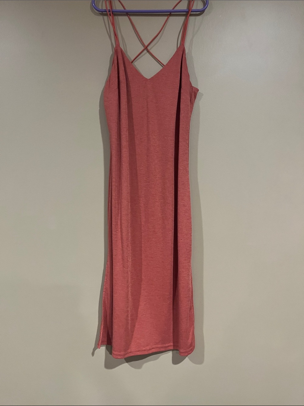 Lira Rose Pink Crisscross Slip Dress